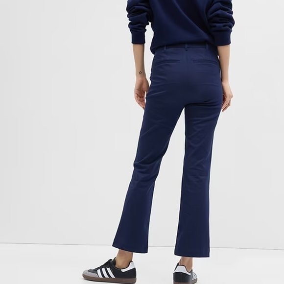 NWT GAP Factory True Indigo Blue 14P Mid-Rise Kick Fit Khakis in Bi-Stretch - Picture 4 of 6